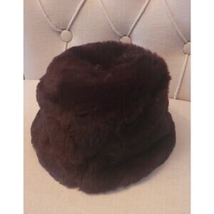 Vintage 1960s Miss Alice for Lord&Taylor Brown Rabbit Fur Pillbox Hat RN 137110
